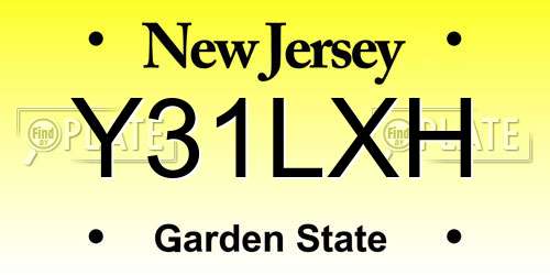Y31LXH New Jersey License Plate