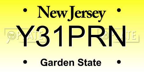 Y31PRN New Jersey License Plate
