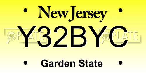 Y32BYC New Jersey License Plate