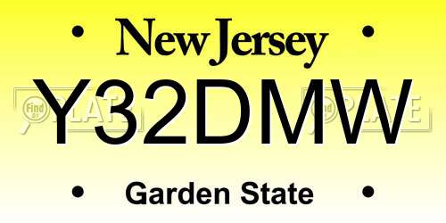Y32DMW New Jersey License Plate