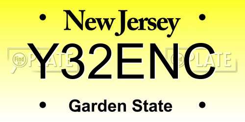 Y32ENC New Jersey License Plate