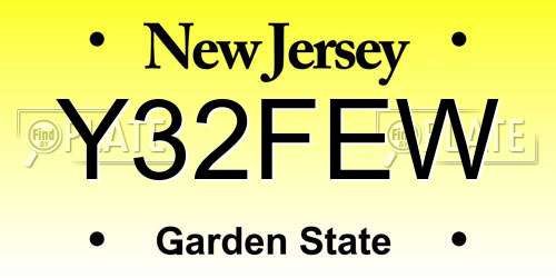 Y32FEW New Jersey License Plate