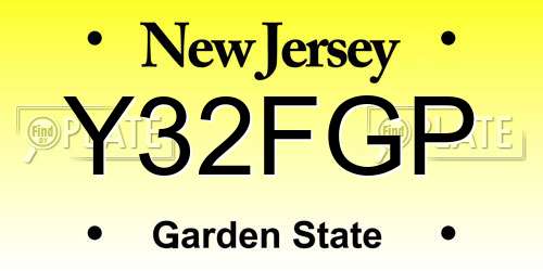 Y32FGP New Jersey License Plate