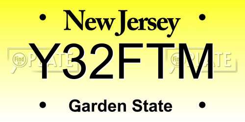 Y32FTM New Jersey License Plate