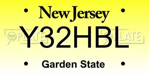 Y32HBL New Jersey License Plate