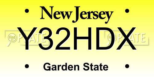 Y32HDX New Jersey License Plate