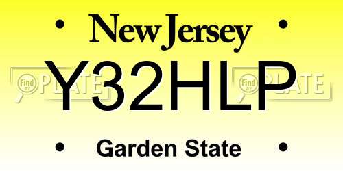 Y32HLP New Jersey License Plate
