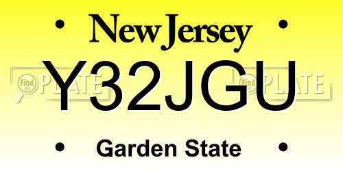 Y32JGU New Jersey License Plate