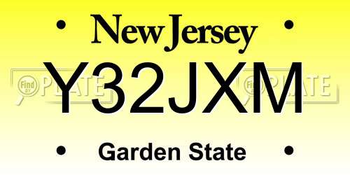 Y32JXM New Jersey License Plate