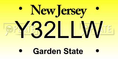 Y32LLW New Jersey License Plate