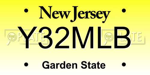 Y32MLB New Jersey License Plate