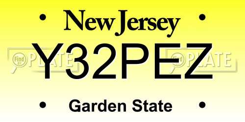 Y32PEZ New Jersey License Plate