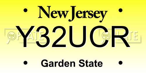 Y32UCR New Jersey License Plate