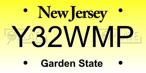 Y32WMP New Jersey License Plate