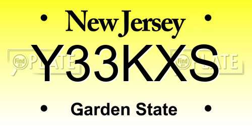 Y33KXS New Jersey License Plate