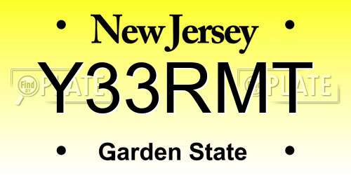 Y33RMT New Jersey License Plate