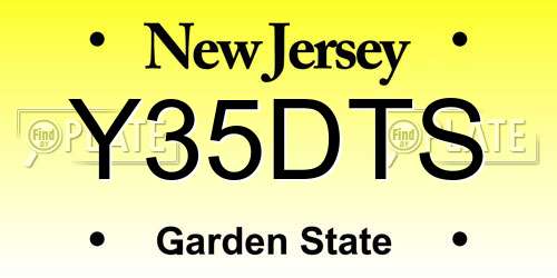 Y35DTS New Jersey License Plate