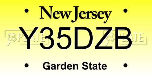 Y35DZB New Jersey License Plate