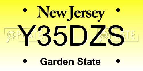 Y35DZS New Jersey License Plate