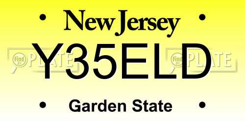 Y35ELD New Jersey License Plate