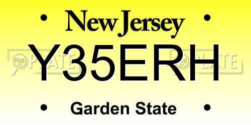 Y35ERH New Jersey License Plate
