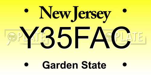 Y35FAC New Jersey License Plate