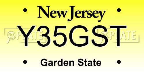 Y35GST New Jersey License Plate