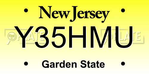 Y35HMU New Jersey License Plate