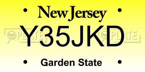 Y35JKD New Jersey License Plate