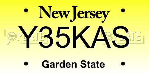 Y35KAS New Jersey License Plate