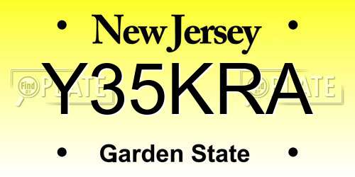 Y35KRA New Jersey License Plate