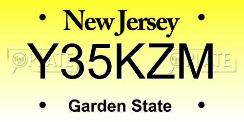 Y35KZM New Jersey License Plate
