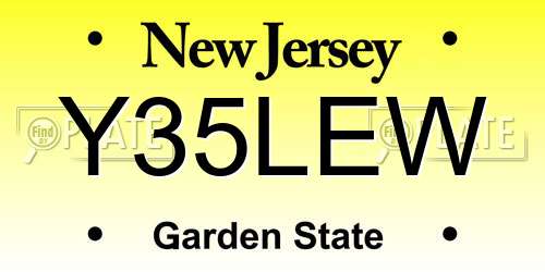 Y35LEW New Jersey License Plate