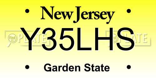 Y35LHS New Jersey License Plate