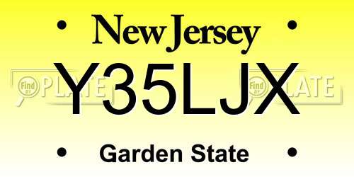 Y35LJX New Jersey License Plate