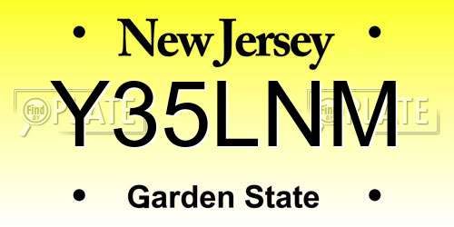 Y35LNM New Jersey License Plate