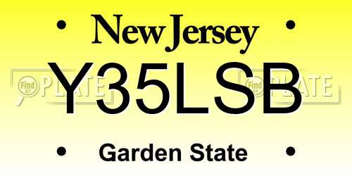 Y35LSB New Jersey License Plate