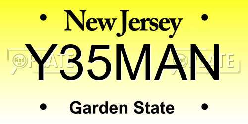 Y35MAN New Jersey License Plate
