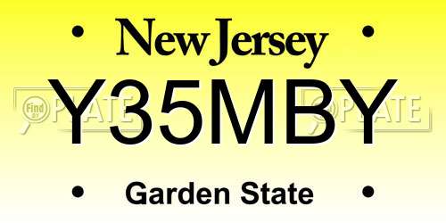 Y35MBY New Jersey License Plate