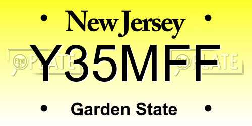 Y35MFF New Jersey License Plate