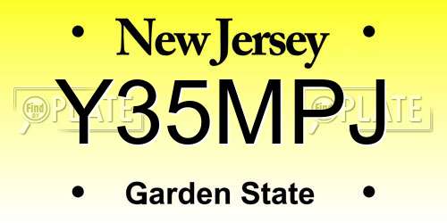 Y35MPJ New Jersey License Plate