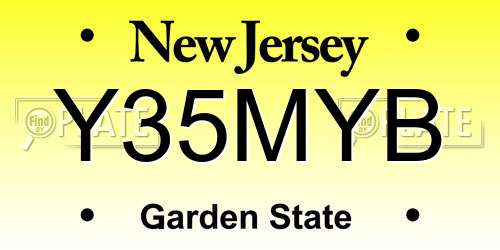 Y35MYB New Jersey License Plate
