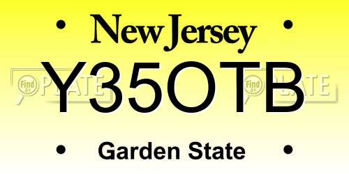Y35OTB New Jersey License Plate