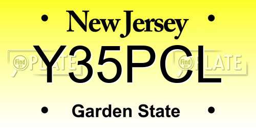 Y35PCL New Jersey License Plate
