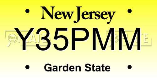 Y35PMM New Jersey License Plate