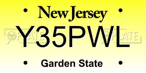 Y35PWL New Jersey License Plate