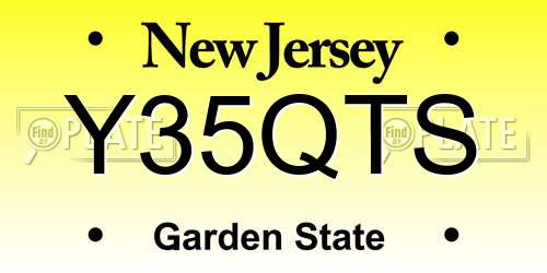 Y35QTS New Jersey License Plate
