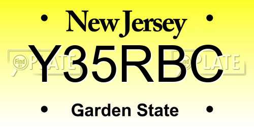 Y35RBC New Jersey License Plate