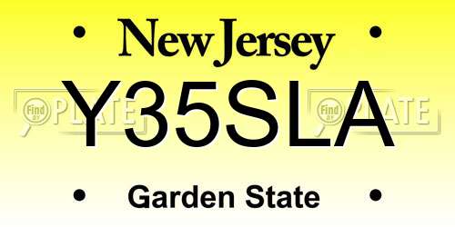 Y35SLA New Jersey License Plate