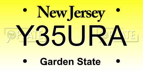 Y35URA New Jersey License Plate